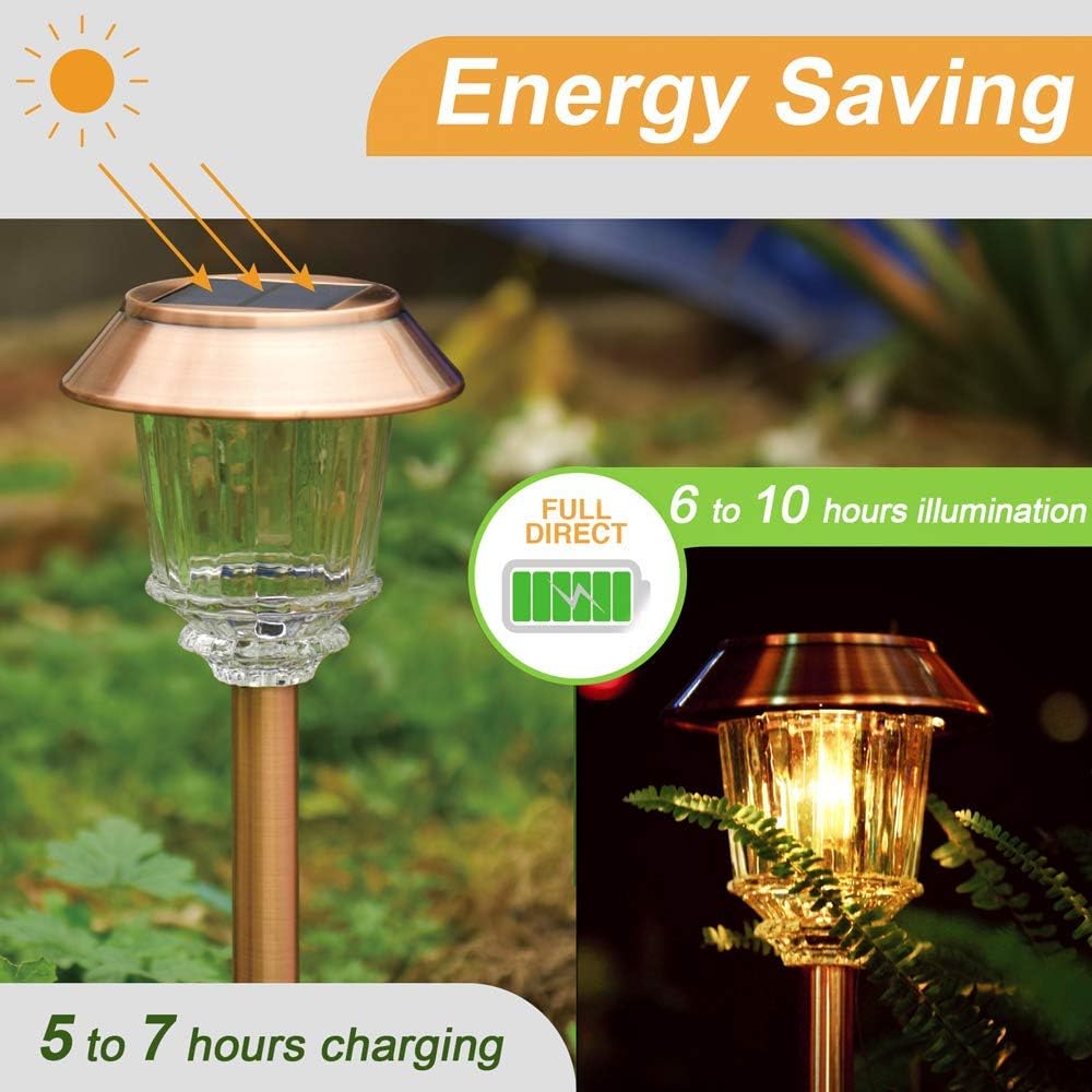4 Pack IP65 Waterproof Dimmable Solar Pathway Lights N904113