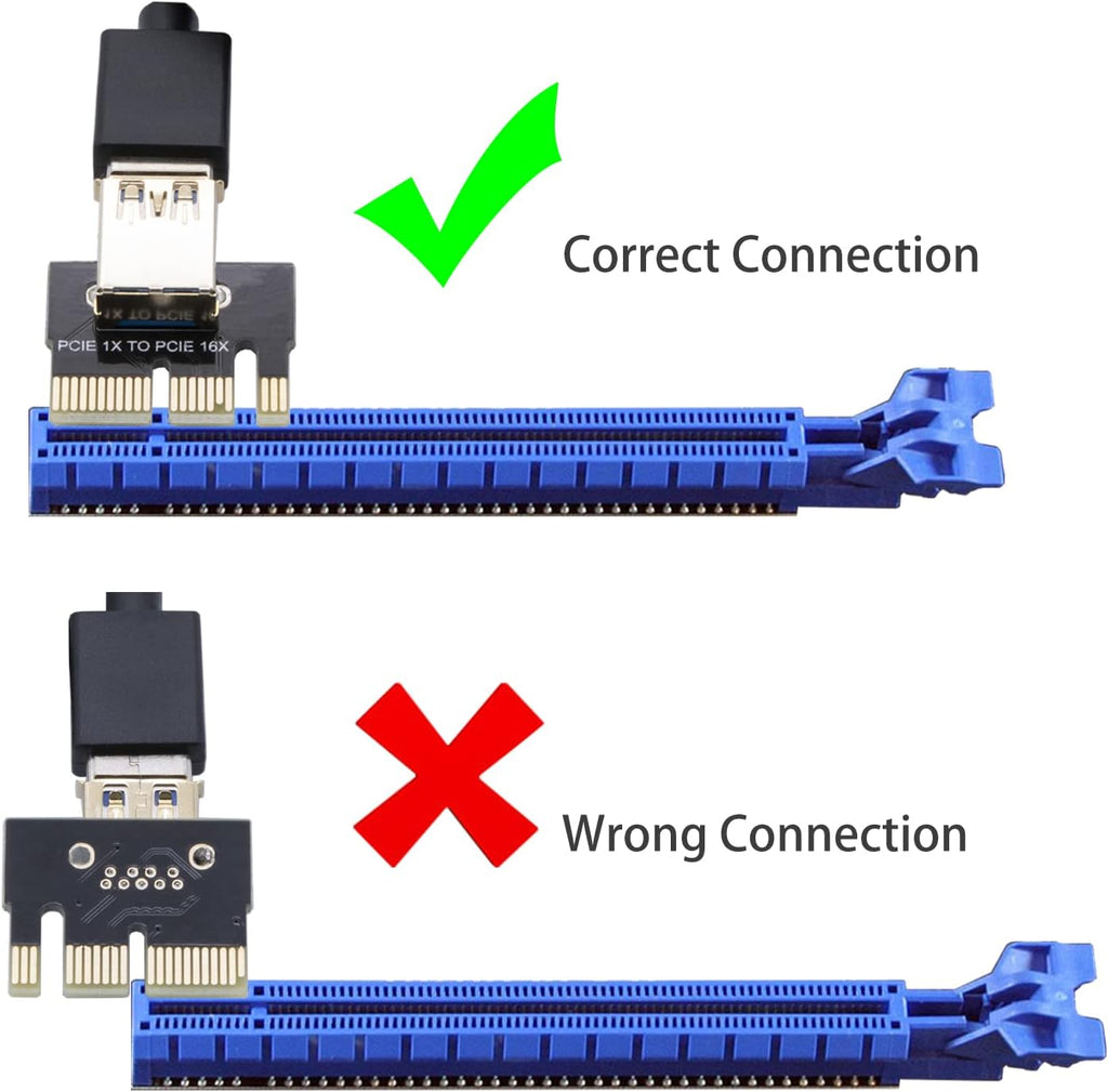 PCIe Riser Card 16X to 1X Powered Adapter 6 Pack I109