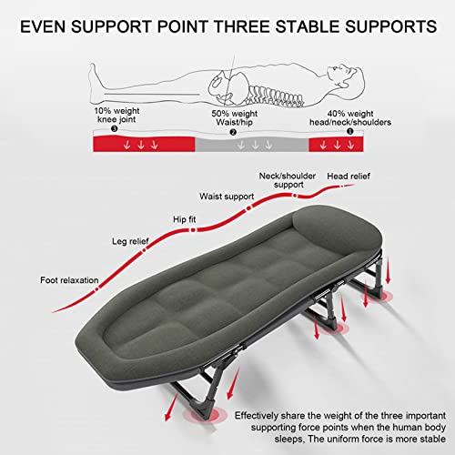 3 in 1 Folding Camping Cot Bed, 5 Positions Adjustable Patio Chaise Lounge Chair W3550