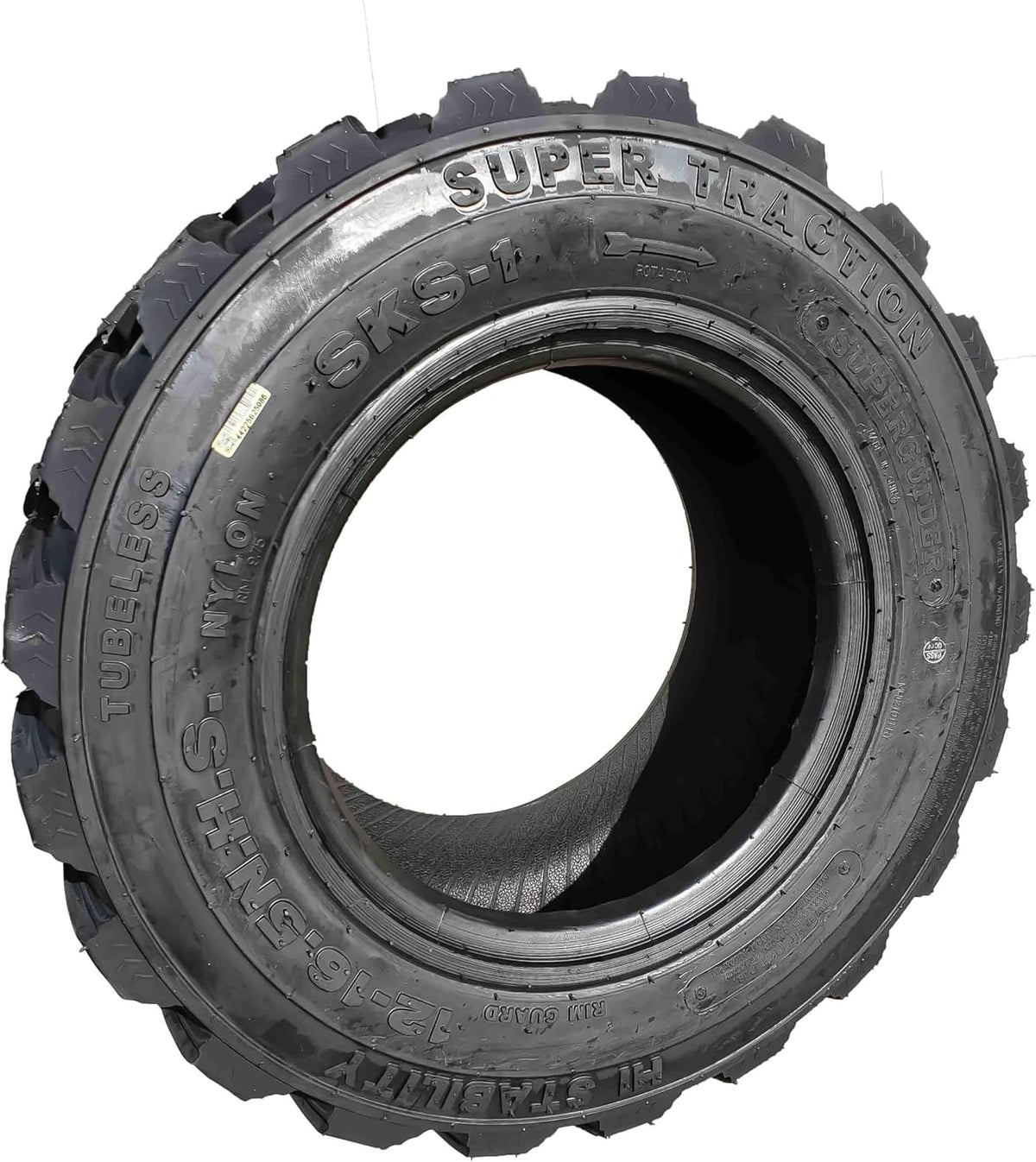 12-16.5 12 Ply Skid Steer Tire with Rim Guard O60638