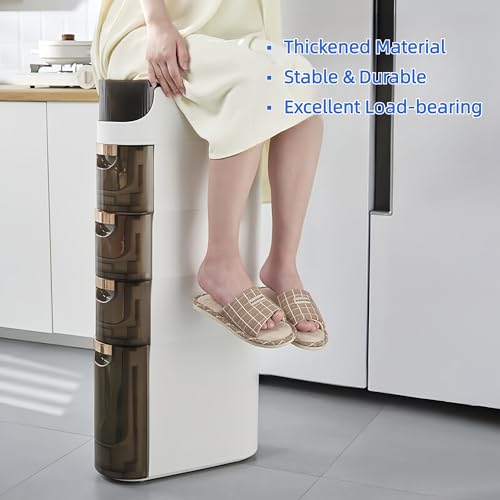 2-Tiers Slim Bathroom Floor Cabinet with Drawers Z44411
