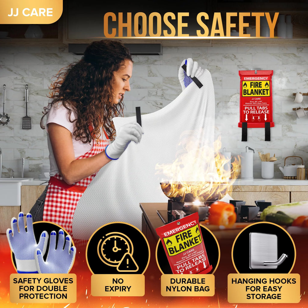 Fire Blanket 4 Packs with Hooks C593