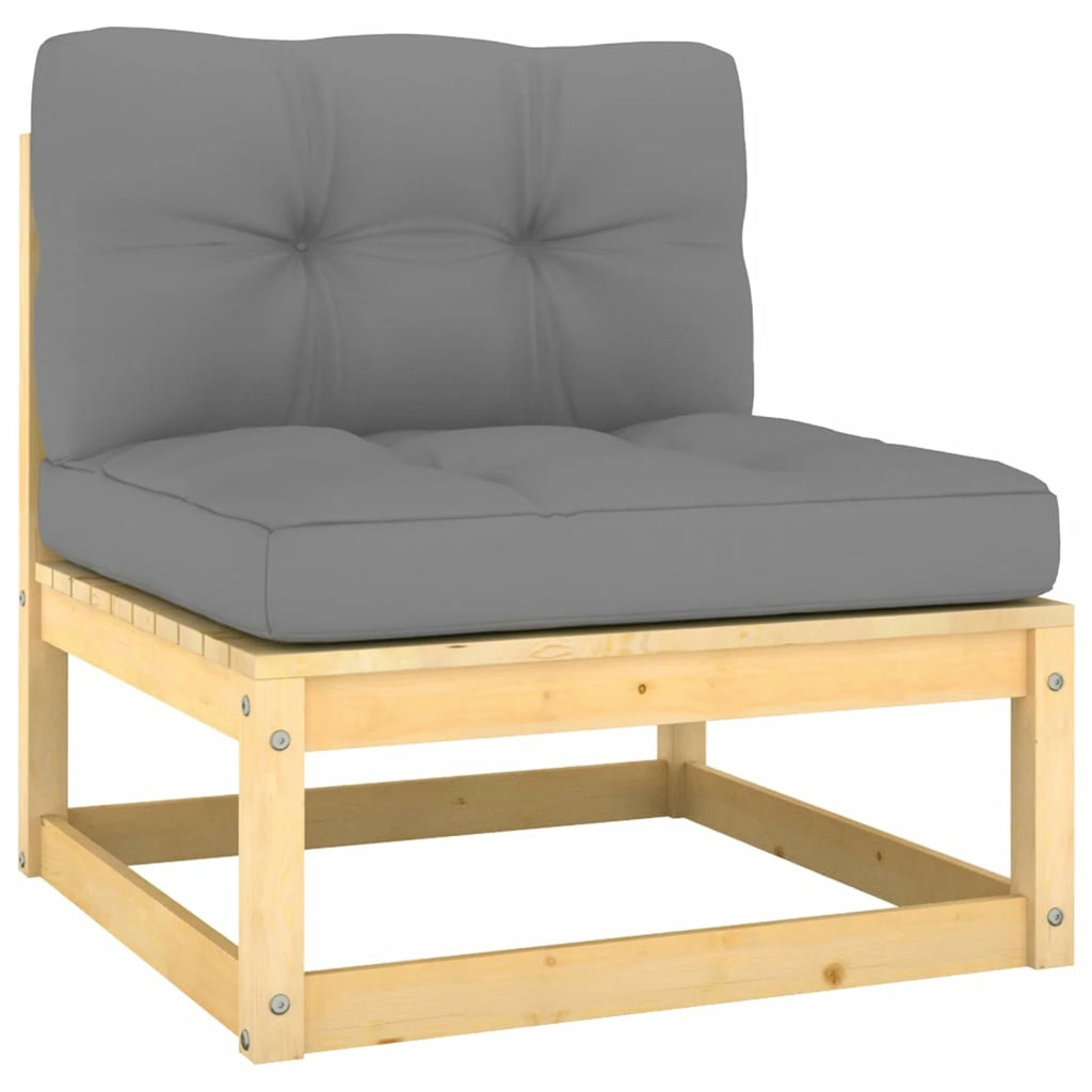 4-Seater Patio Sofa with Cushions Solid Wood Pine P340424