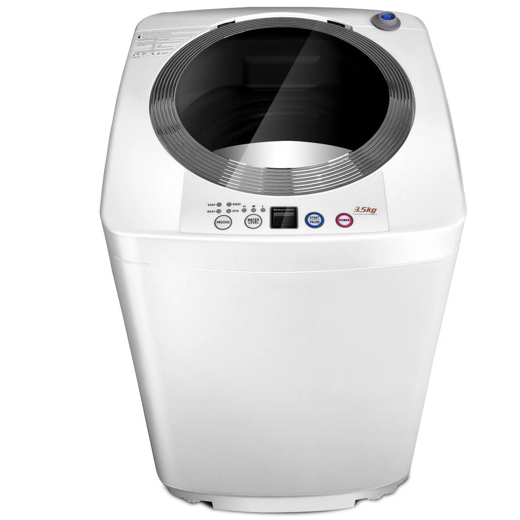 Portable 7.7 lbs Automatic Laundry Washing Machine with Drain Pump H59445