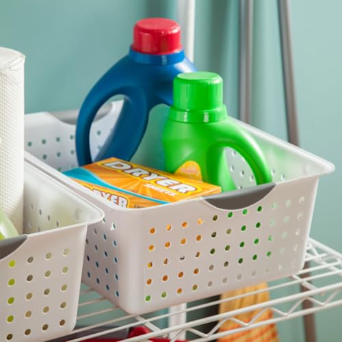 6-Pack White Plastic Storage Basket A964