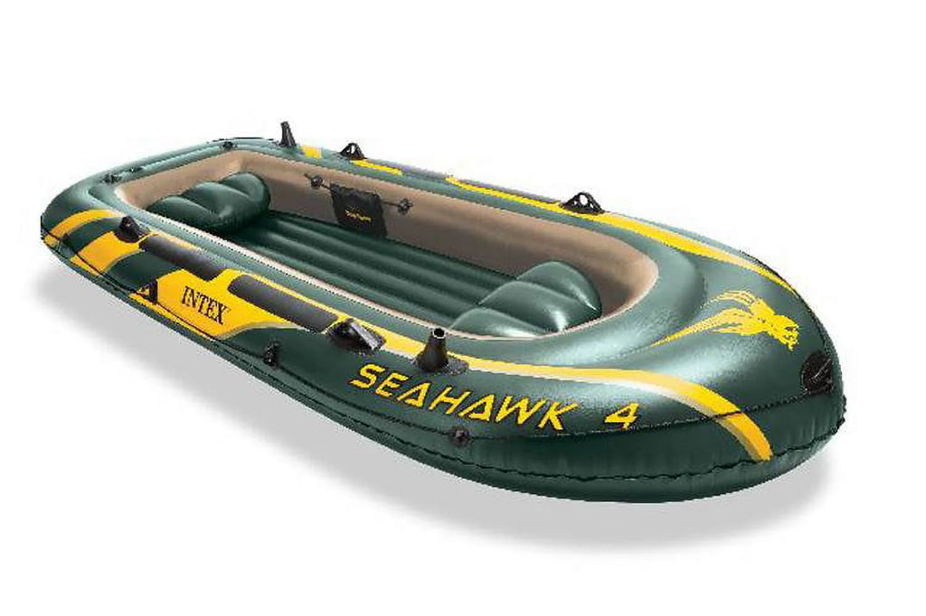 4 Inflatable Boat Set with Oars Pump Motor Mount T418096