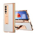 White PU Leather Hard PC Phone Cover with Pen Holder Q5731
