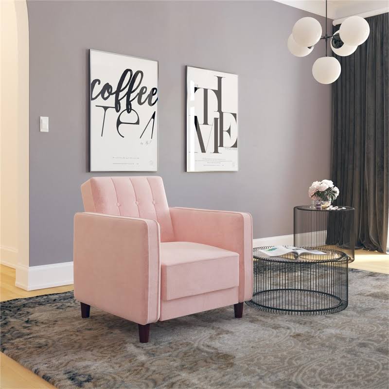 Pink Velvet Tufted Accent Chair K7835