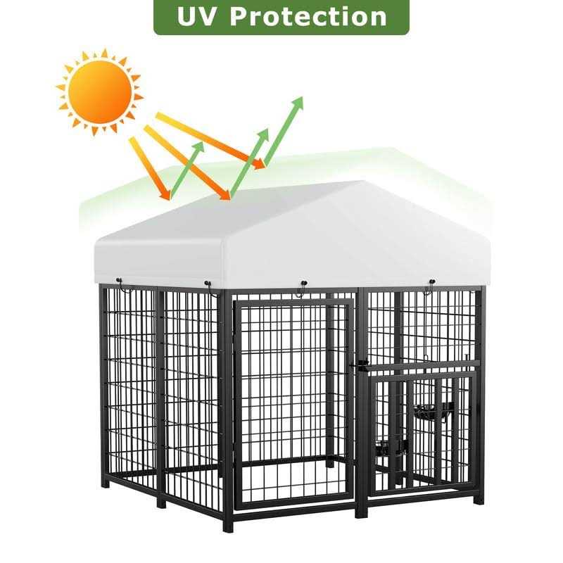 Large Dog Kennel Outdoor Pet Pen Metal Fence J734