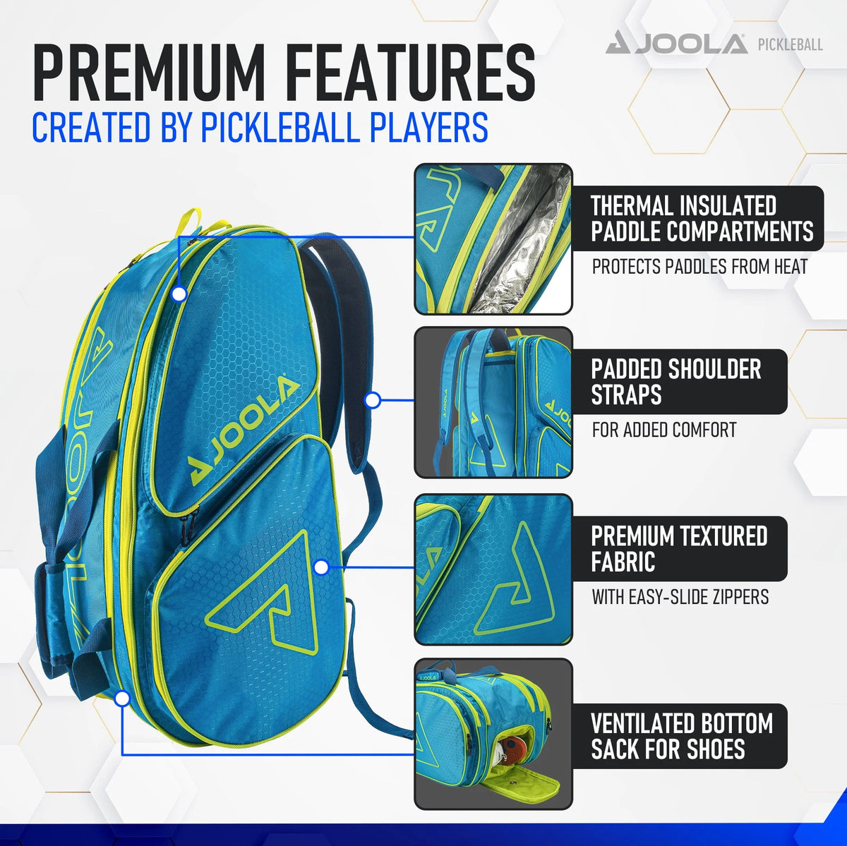 Black/Yellow Pickleball Bag Backpack R29808