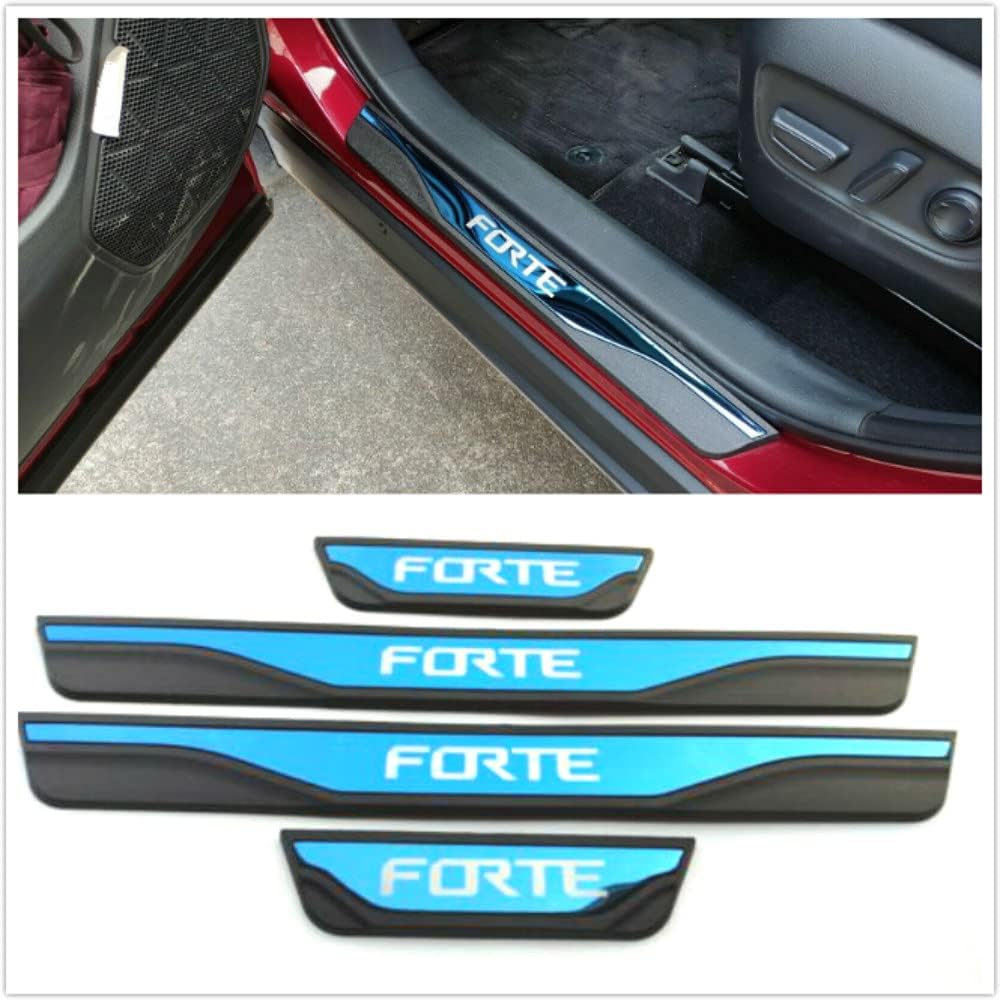 4pcs Blue Steel Door Sill Protector Trim K904934