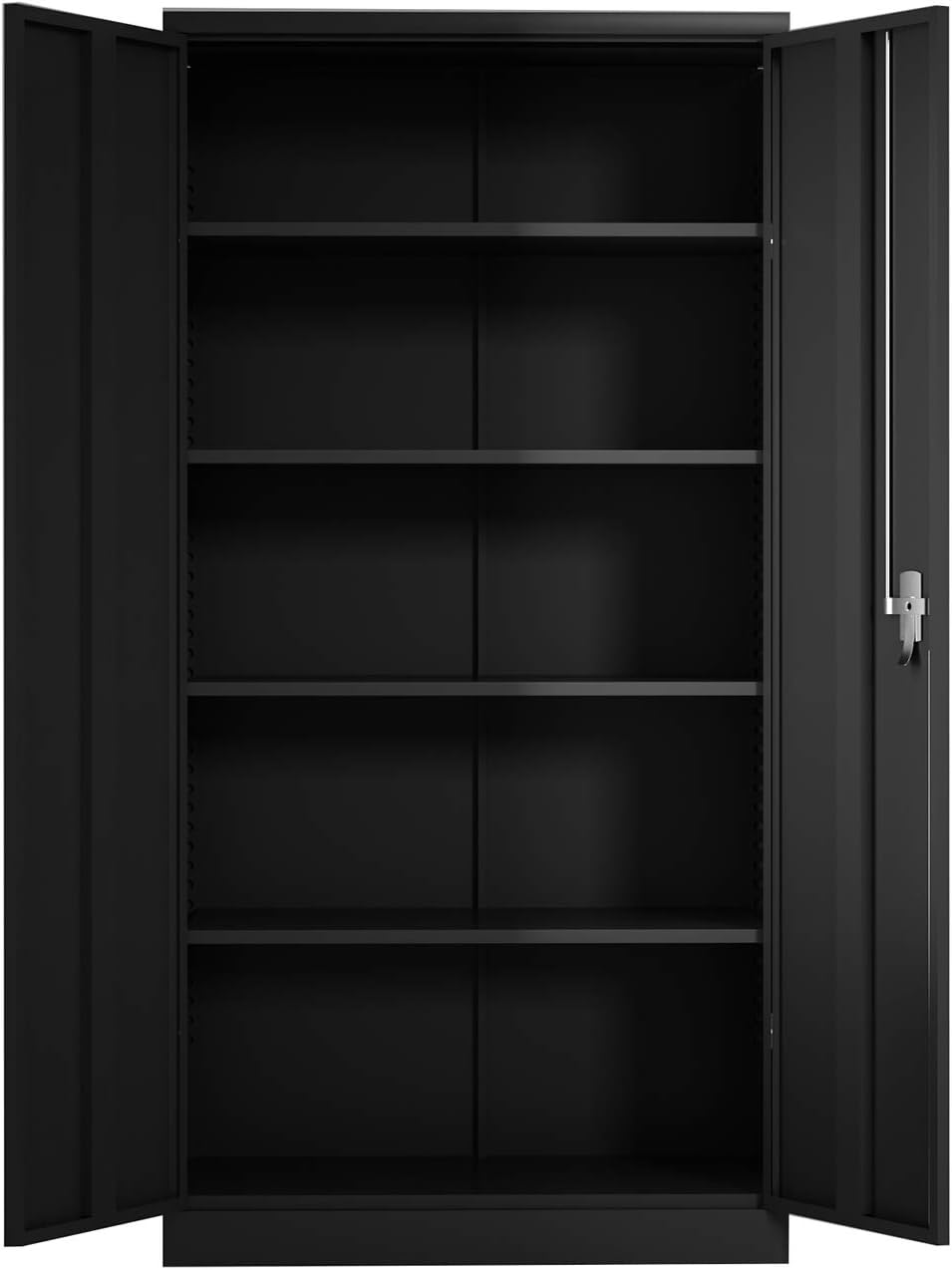 Metal Storage Cabinet with 2 Doors and 4 Adjustable Shelves Lockable Steel Storage Cabinet B6592