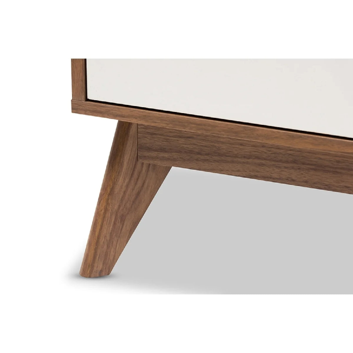 White and Walnut Wood 3-Drawer Storage Chest N849