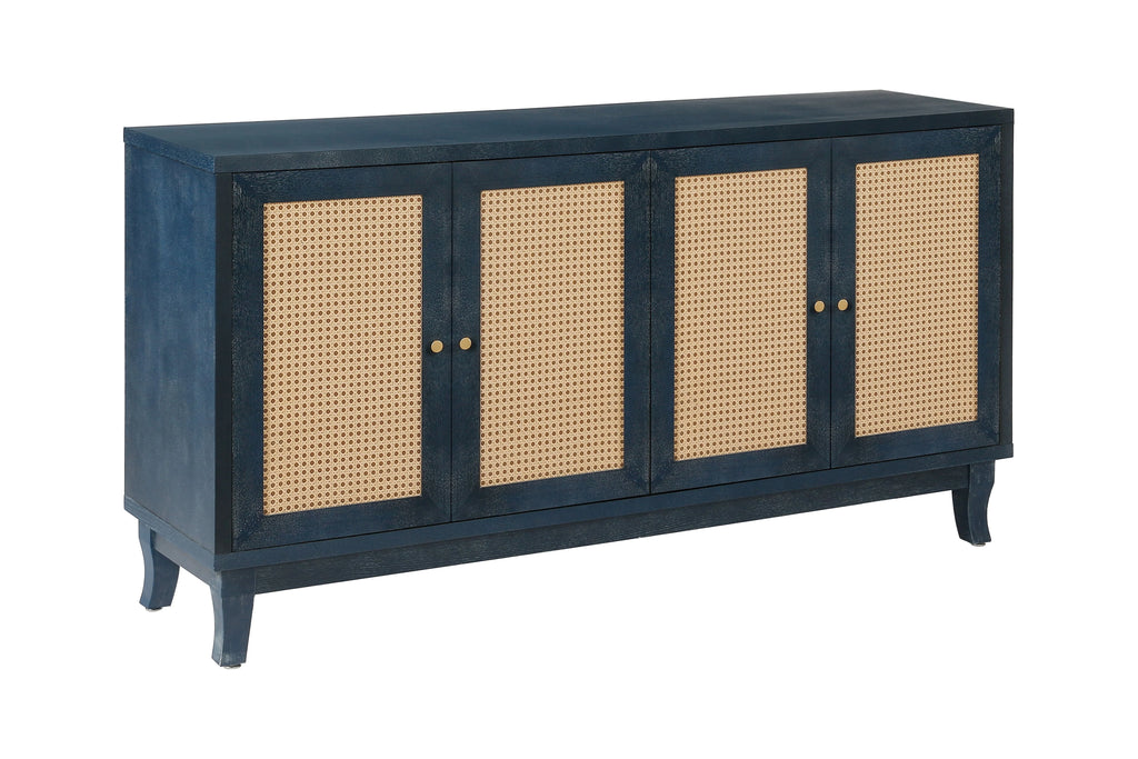 Antique Blue 4 Door Wooden Storage Cabinet L380070