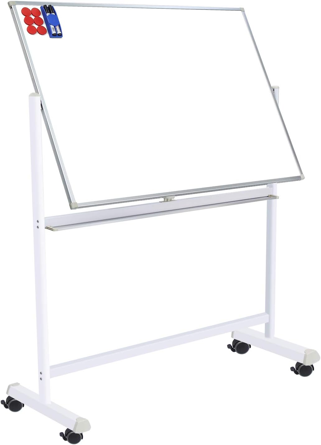 36x48 Double Sided Magnetic Dry Erase Board on Wheels with Stand D3701