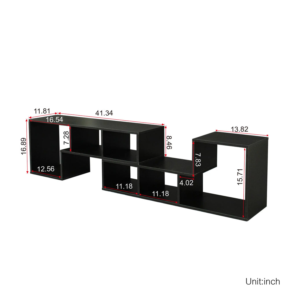 Black L-Shaped TV Stand P859497