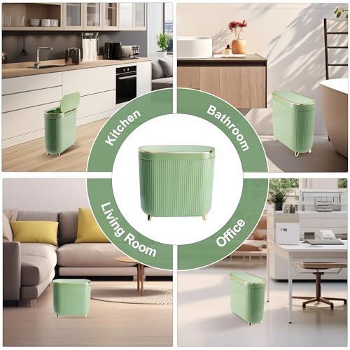 3.1 Gallon Narrow Plastic Trash Can with Lid N560