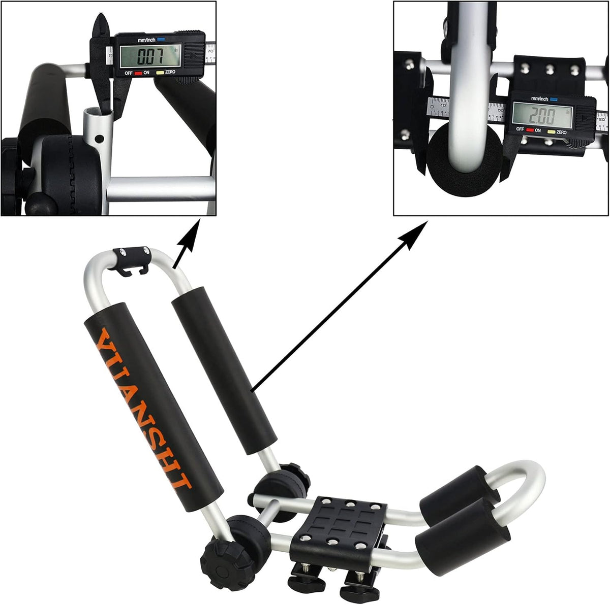 Folding Kayak Rack J-Bar Carrier with Ratchet Straps Pack of 2 Y5703