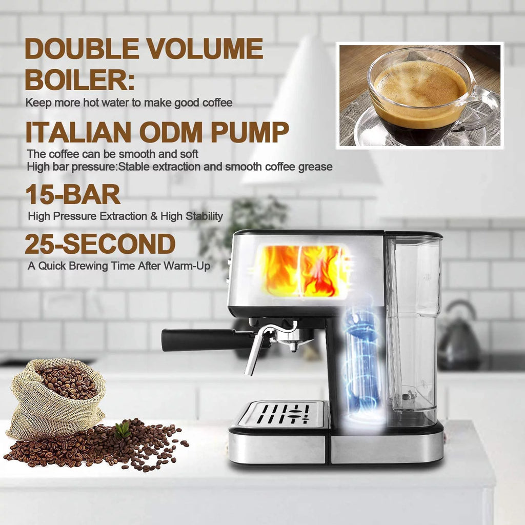 Black 15 Bar Espresso Machine D4548
