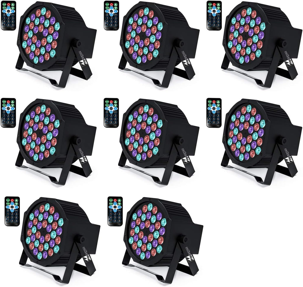 36 RGB LED Stage Lights with Remote Control (8 Pack) C282
