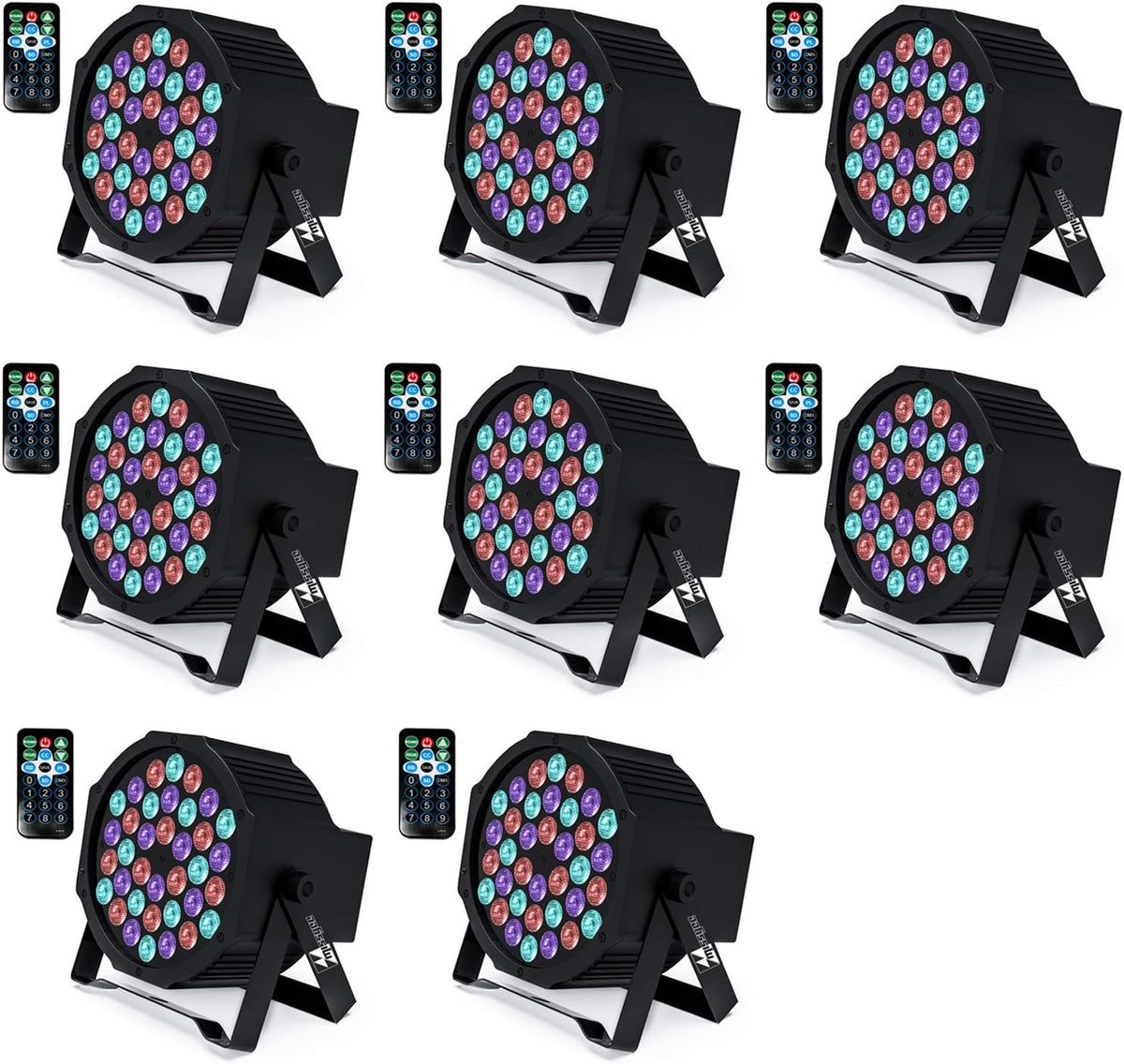 36 RGB LED Stage Lights with Remote Control (8 Pack) C282