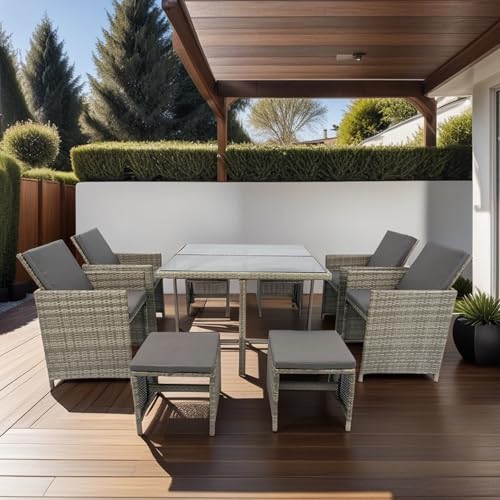 5 Piece PE Rattan Outdoor Sectional Furniture Set with Cushions and Coffee Table G820