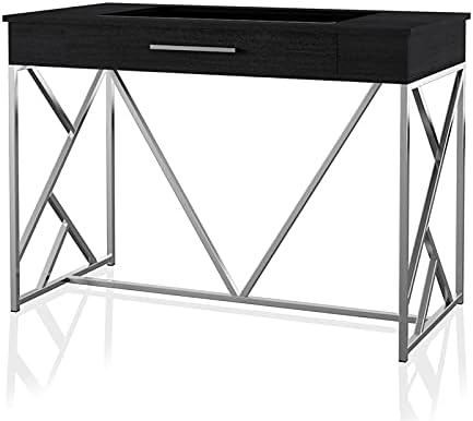 Chrome and Black Metal Counter Height Table G52641