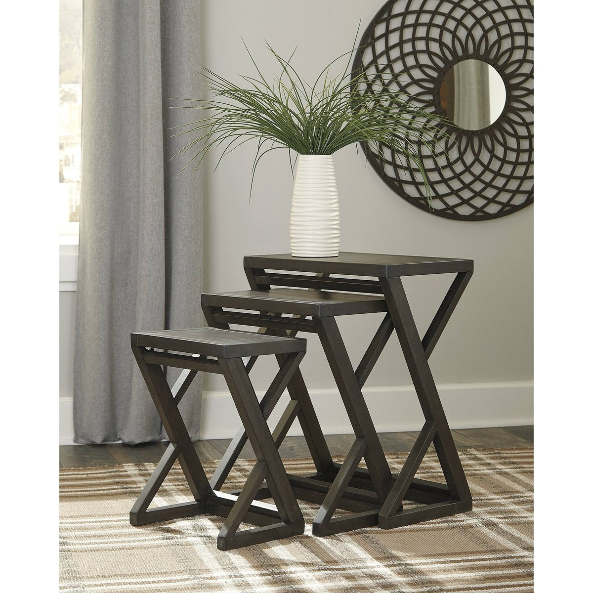 Set of 3 Brown Accent Table X570382