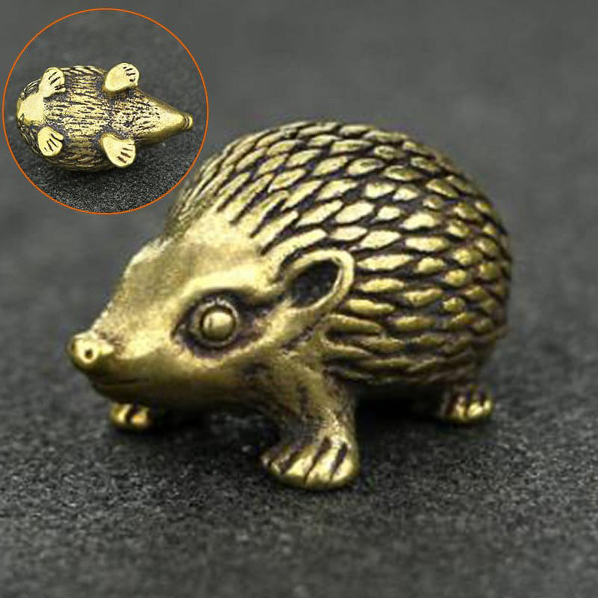 Brass Hedgehog Statue Home Decor Ornaments Y48759