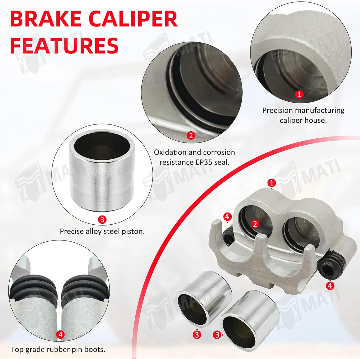 Front Left Right Brake Caliper Set with Pads without Mounting Bracket Pack of 2 H90907