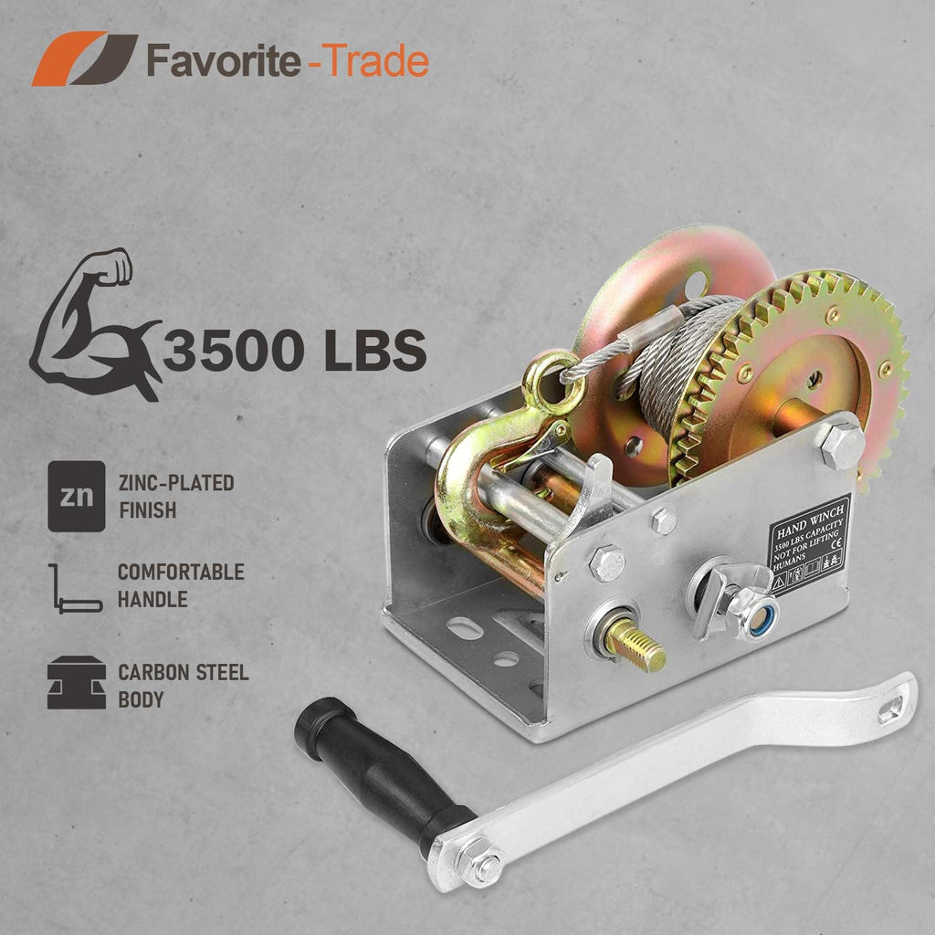 3500 lbs Hand Winch with Cable Pack of 2 M95802