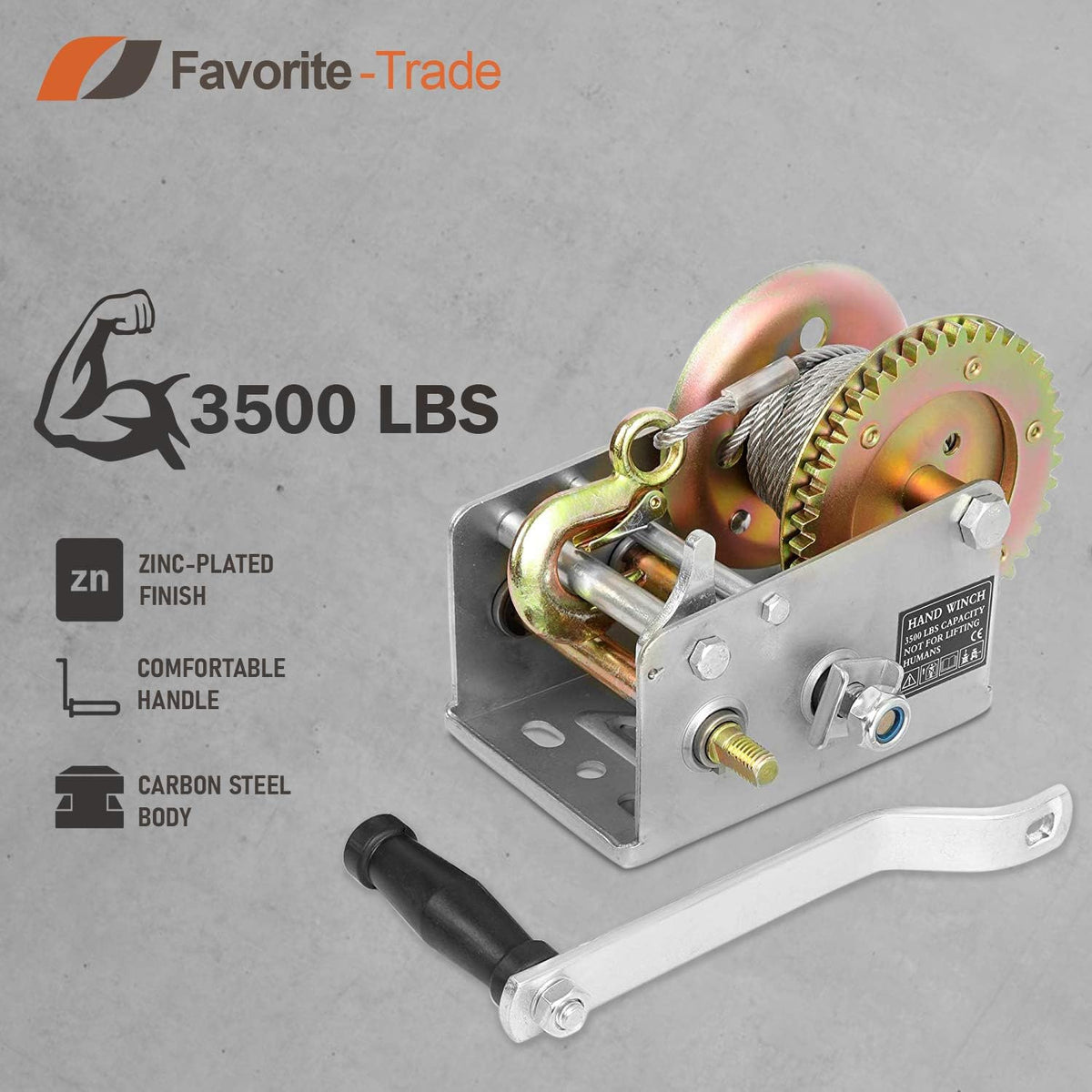3500 lbs Hand Winch with Cable Pack of 2 M95802
