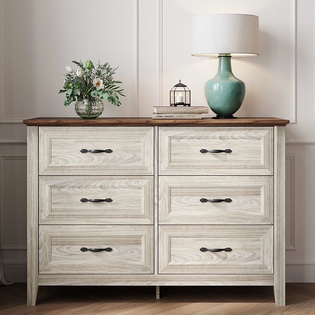 Rustic Oak 6 Drawer Dresser C12575