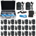 2.4GHz Wireless Audio Tour Guide System - 2 Transmitters 15 Receivers & Silver Storage Case Z692345