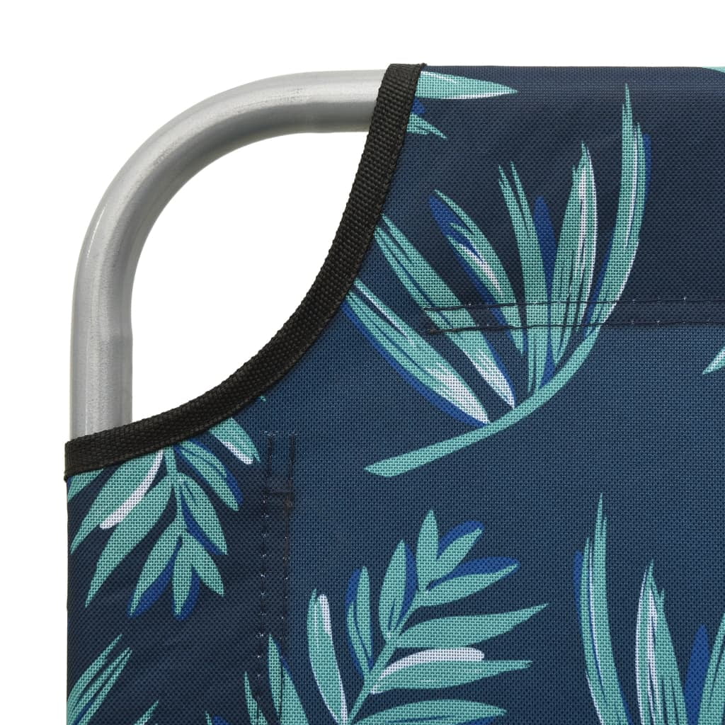 Steel Leaf Print Sun Lounger with Canopy Z14978