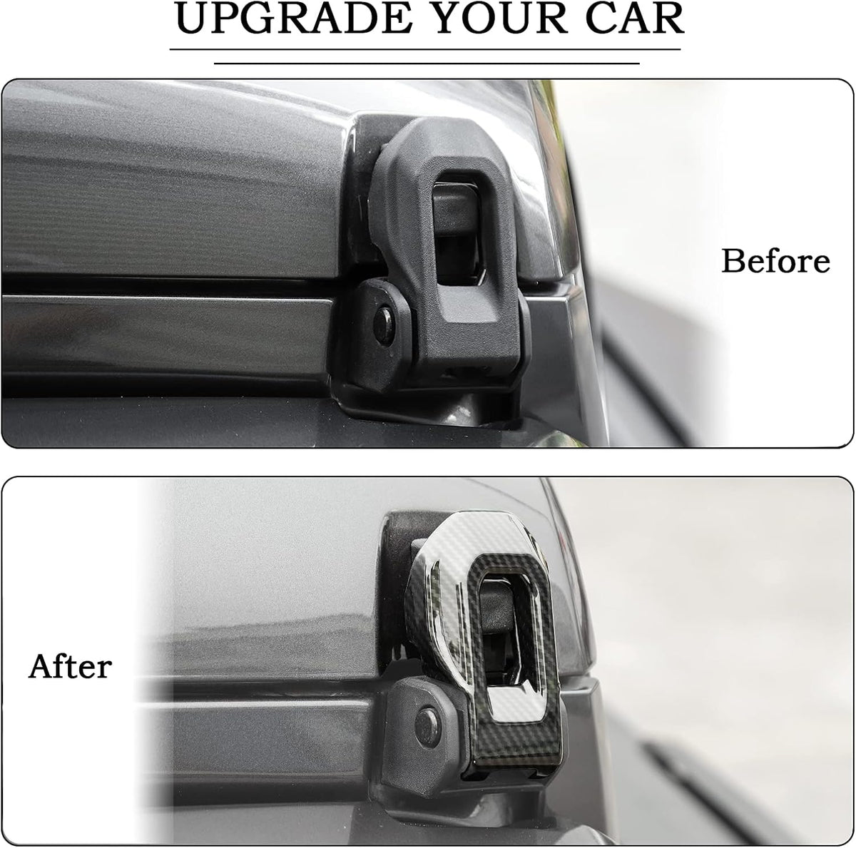 Hood Latch Cover ABS Carbon Fiber 2 PCS A74954