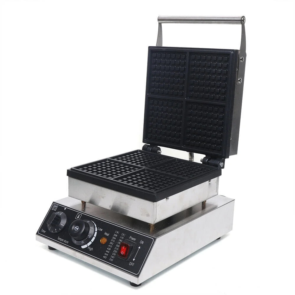 4Pcs Nonstick Electric Belgian Waffle Maker Machine S6451