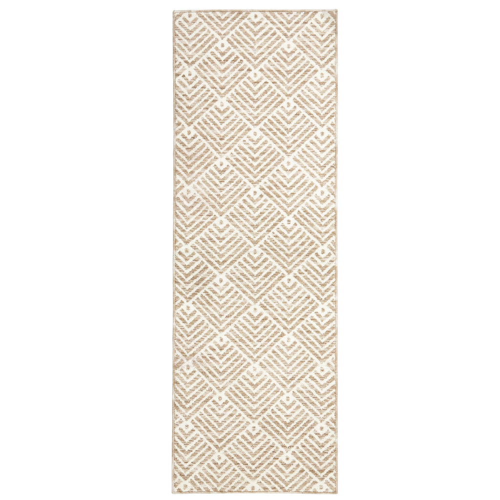 Beige 24"x72" Washable Non-Slip Tufted Rug E302755