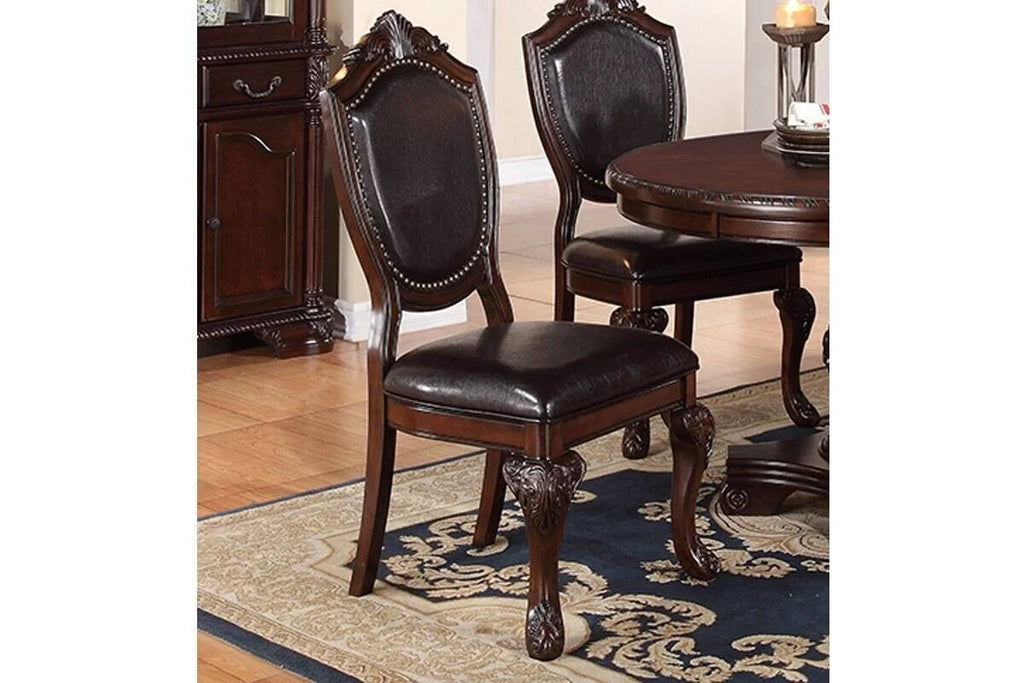 Set of 6 Brown Dining Chairs V536955