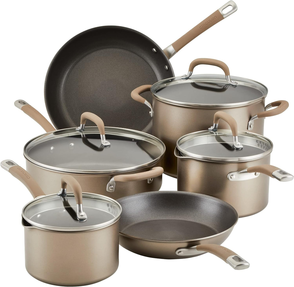 10 Piece Hard Anodized Nonstick Cookware Set G149184