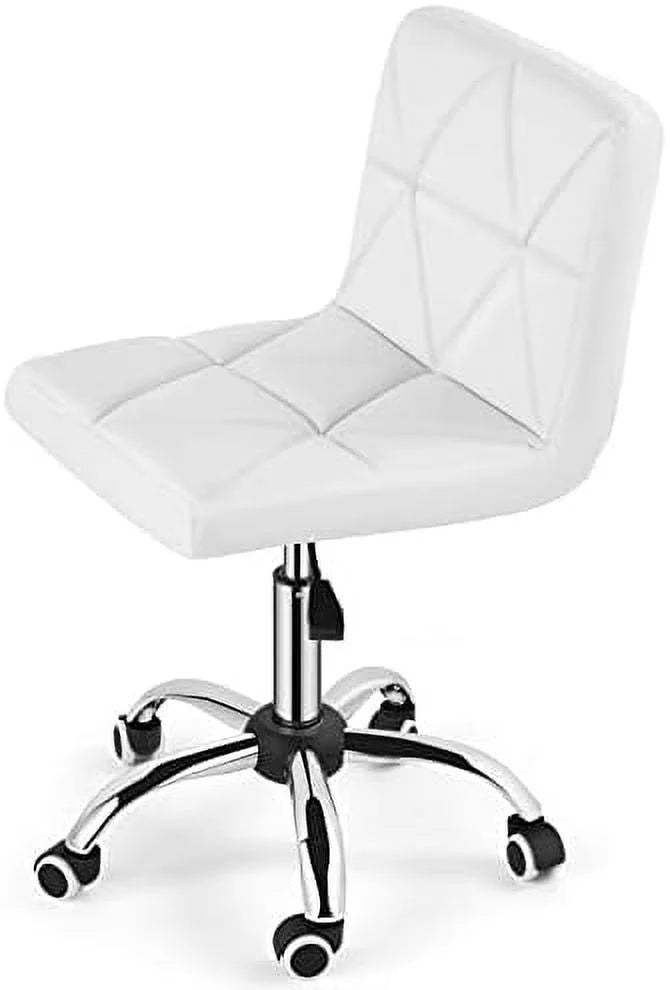 Armless Swivel Office Chair Set of 2 Brown Z1702