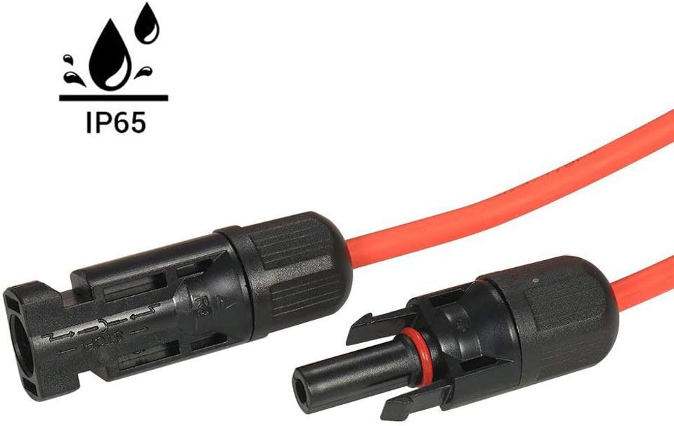 Solar Panel Extension Cable 20 Feet 12AWG with Female and Male Connector Pack of 2 N655874