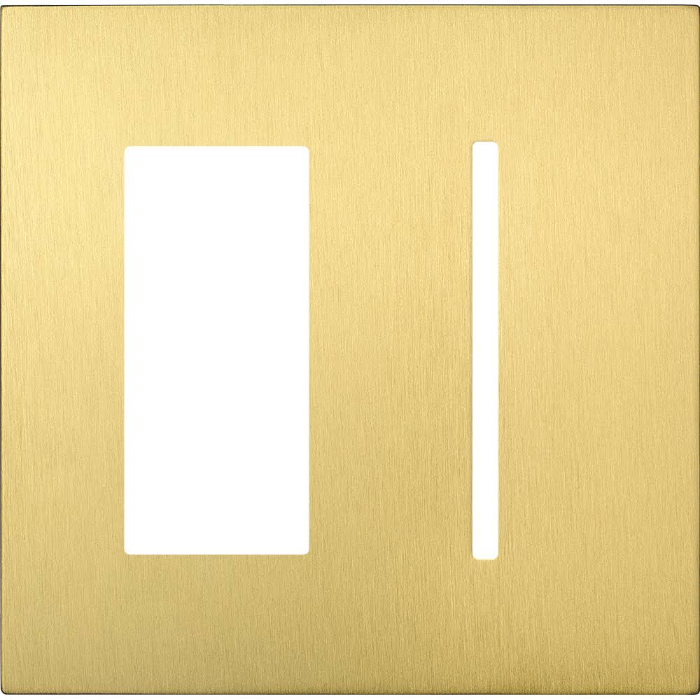 2 Gang Satin Brass Faceplate K592
