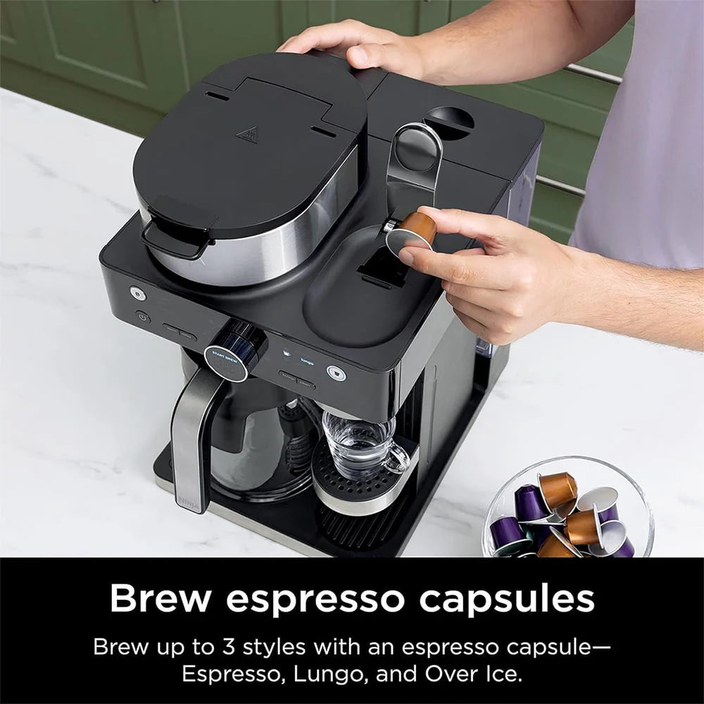 Black and Stainless Steel Espresso and Coffee Maker K292951