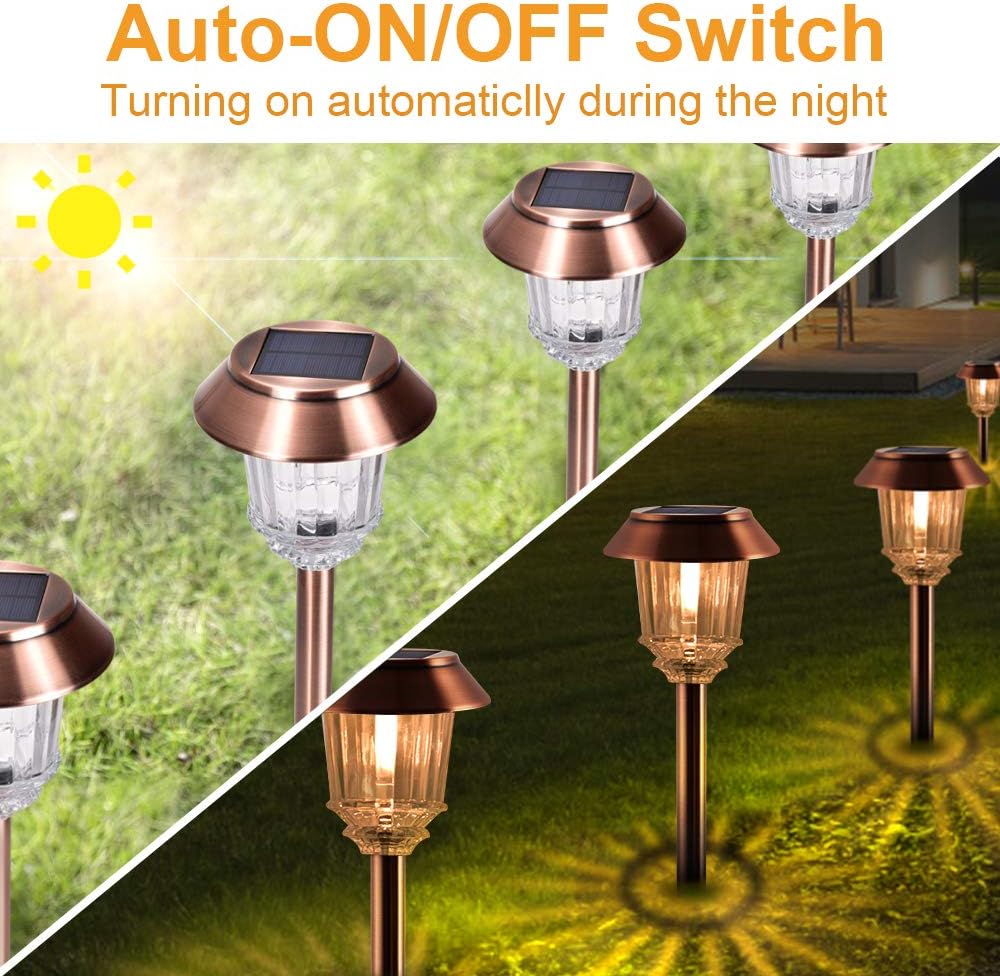 4 Pack IP65 Waterproof Dimmable Solar Pathway Lights N904113