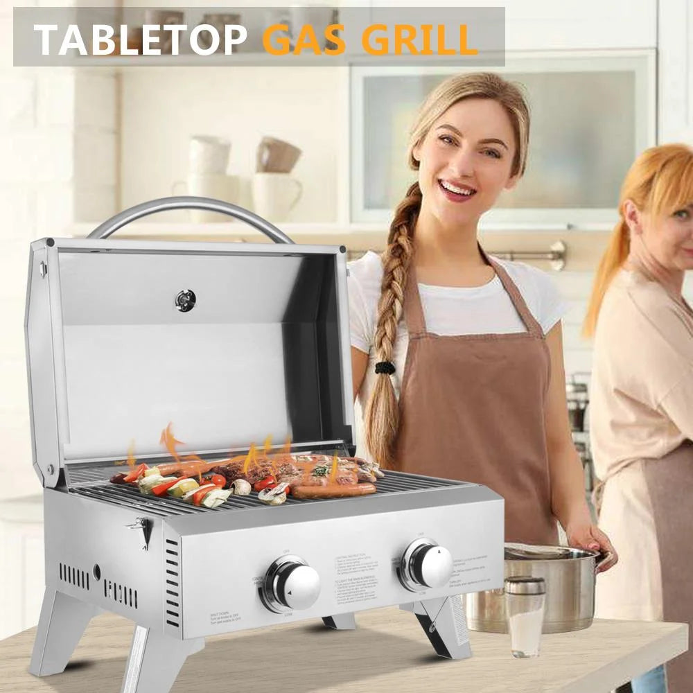 Stainless Steel Propane Grill with Foldable Leg Q652
