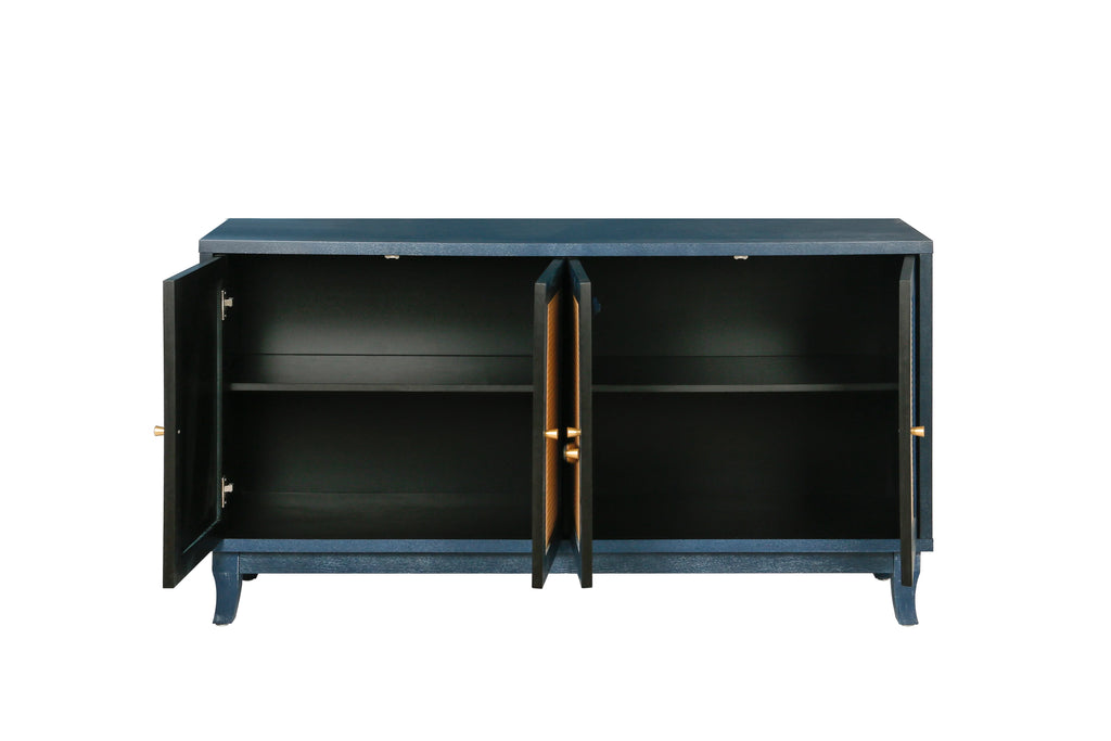 Antique Blue 4 Door Wooden Storage Cabinet L380070