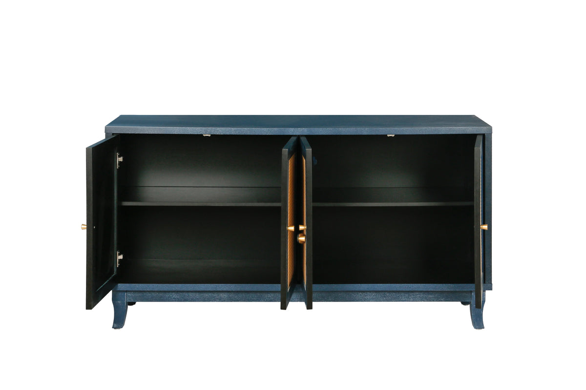 Antique Blue 4 Door Wooden Storage Cabinet L380070