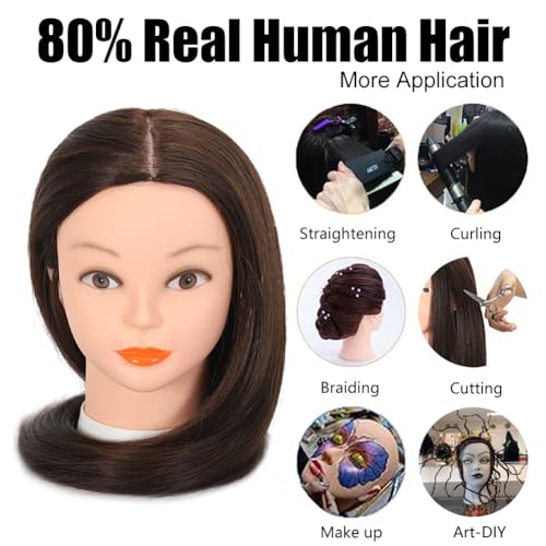 Mannequin Head with 80% Human Hair Straight 26"-28" Y1204