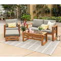 4-Piece Acacia Wood Patio Chat Set in Brown M761